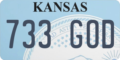 KS license plate 733GOD