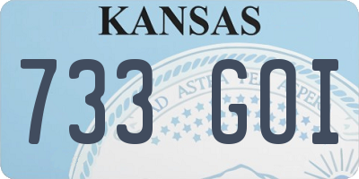 KS license plate 733GOI