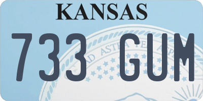 KS license plate 733GUM