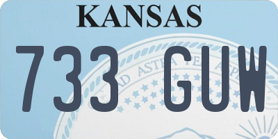 KS license plate 733GUW