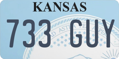 KS license plate 733GUY