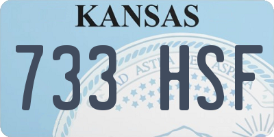 KS license plate 733HSF