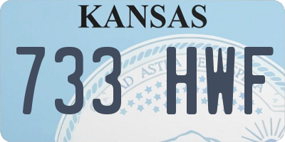KS license plate 733HWF