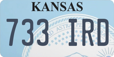 KS license plate 733IRD