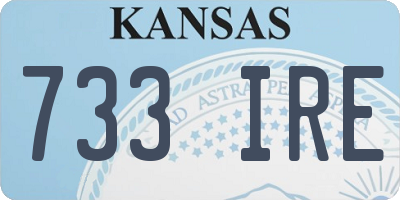 KS license plate 733IRE