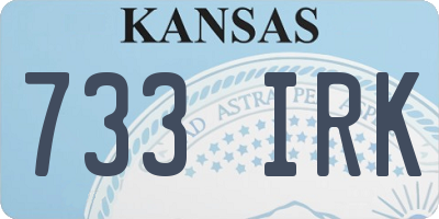 KS license plate 733IRK