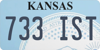 KS license plate 733IST
