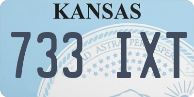 KS license plate 733IXT