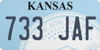 KS license plate 733JAF