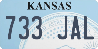 KS license plate 733JAL