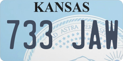 KS license plate 733JAW