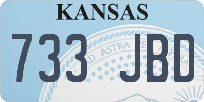 KS license plate 733JBD