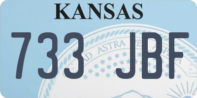 KS license plate 733JBF