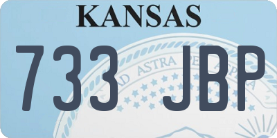 KS license plate 733JBP