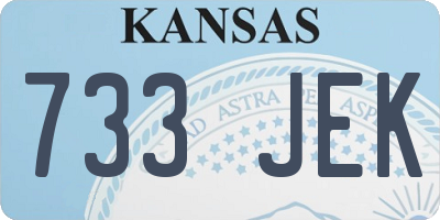 KS license plate 733JEK