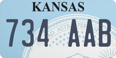 KS license plate 734AAB