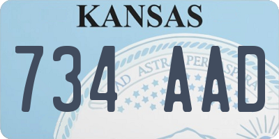 KS license plate 734AAD