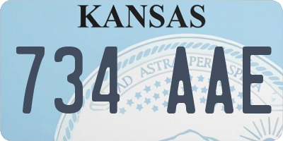 KS license plate 734AAE