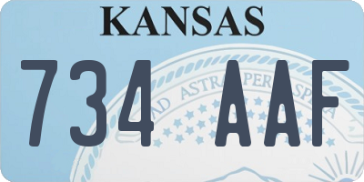 KS license plate 734AAF