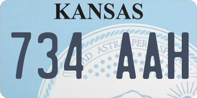 KS license plate 734AAH