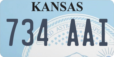 KS license plate 734AAI