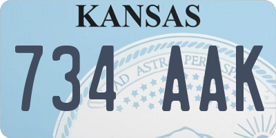 KS license plate 734AAK