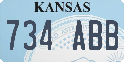 KS license plate 734ABB