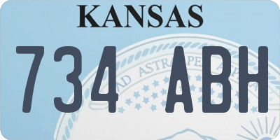 KS license plate 734ABH