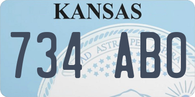 KS license plate 734ABO