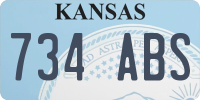 KS license plate 734ABS