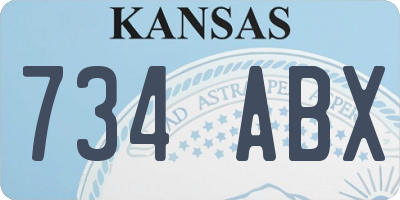 KS license plate 734ABX