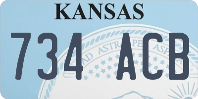 KS license plate 734ACB