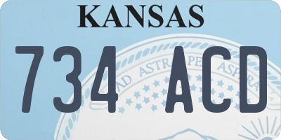 KS license plate 734ACD