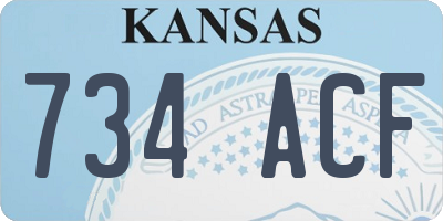 KS license plate 734ACF