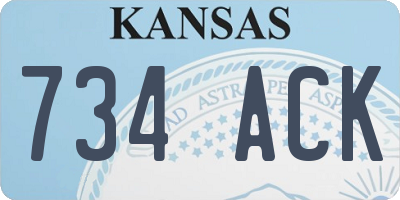 KS license plate 734ACK