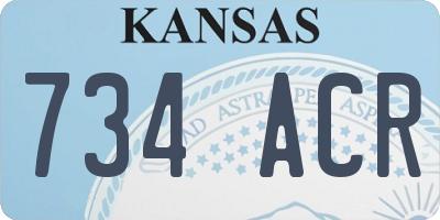 KS license plate 734ACR