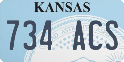KS license plate 734ACS