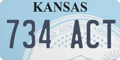 KS license plate 734ACT