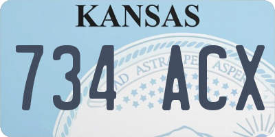 KS license plate 734ACX