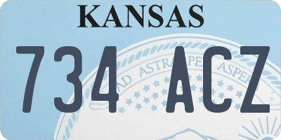 KS license plate 734ACZ