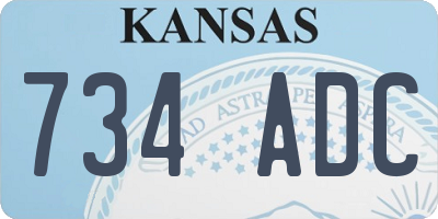 KS license plate 734ADC