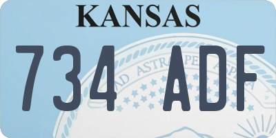 KS license plate 734ADF