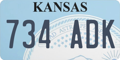 KS license plate 734ADK