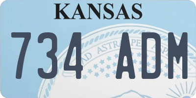 KS license plate 734ADM