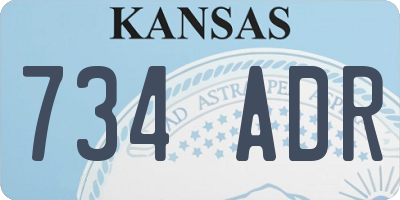 KS license plate 734ADR
