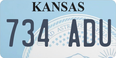 KS license plate 734ADU