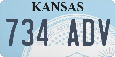 KS license plate 734ADV