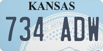 KS license plate 734ADW