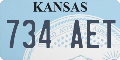 KS license plate 734AET