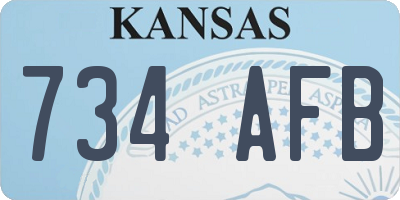 KS license plate 734AFB